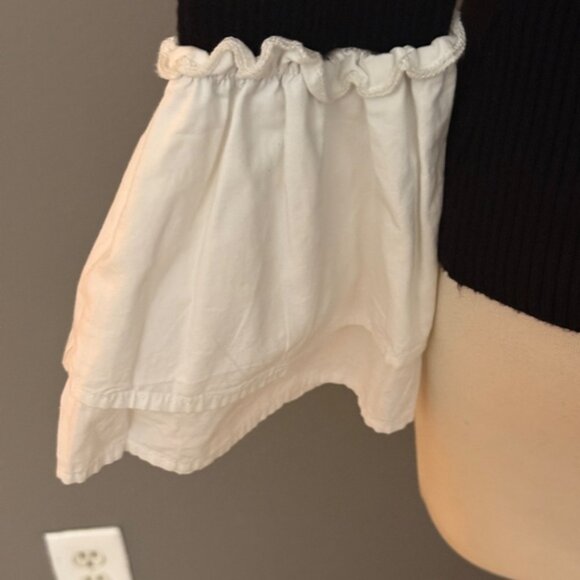 Maeve Anthropologie Bell Sleeve Black White Sweater Sz L Seen On TV Unprisoned - Picture 9 of 9